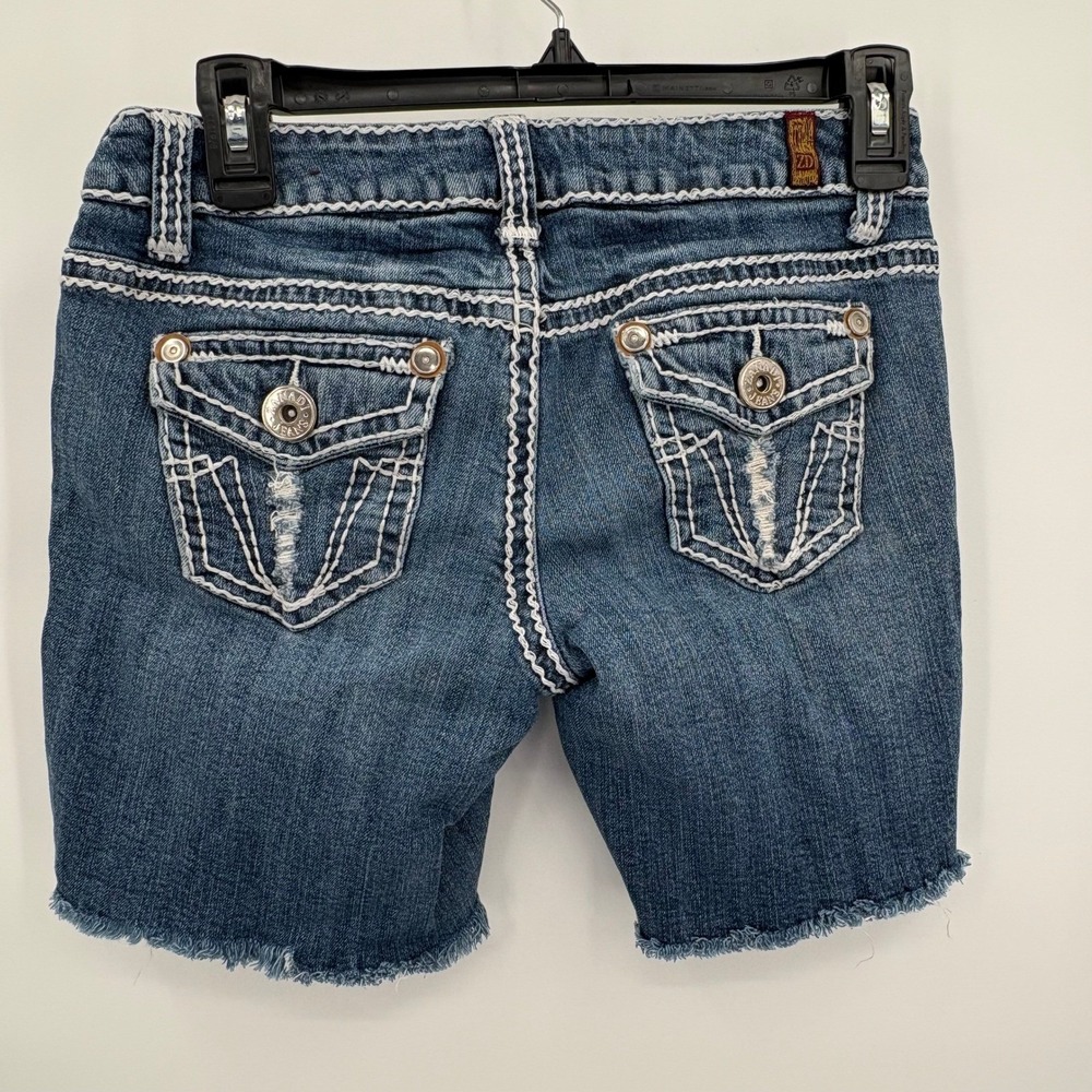 Vintage Zana Di Jeans Womens Distressed Denim Shorts Blue Embellished Y2K Size 3
